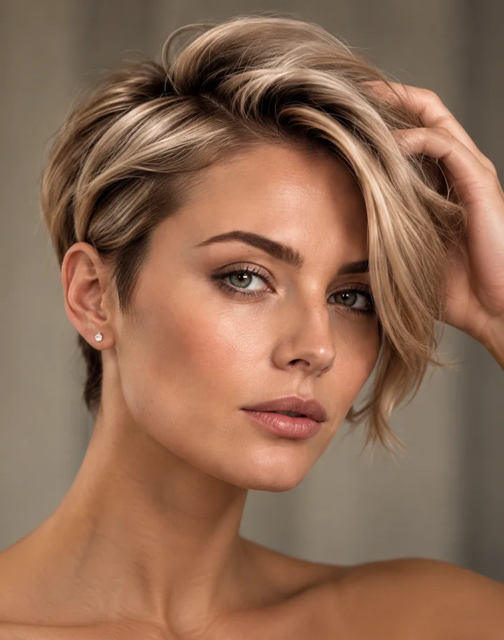 Short blonde textured haircut